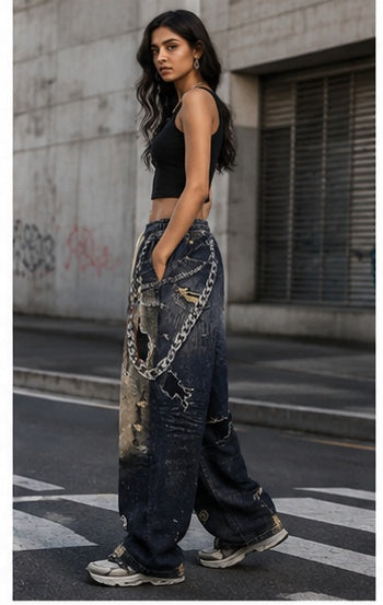 Streetwear Clothing - Wide Leg Baggy Bottomwear