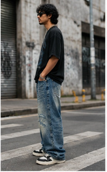 Streetwear Clothing - Wide Leg Baggy Bottomwear