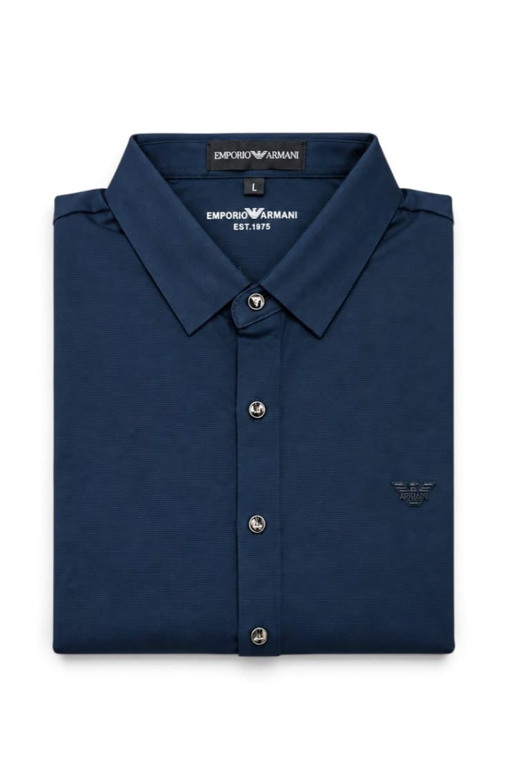 Premium Midnight Navy Emblem Shirt For Men