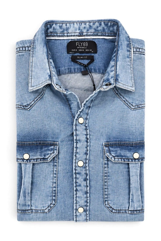 Premium Men Skyfade Western Denim Shirts