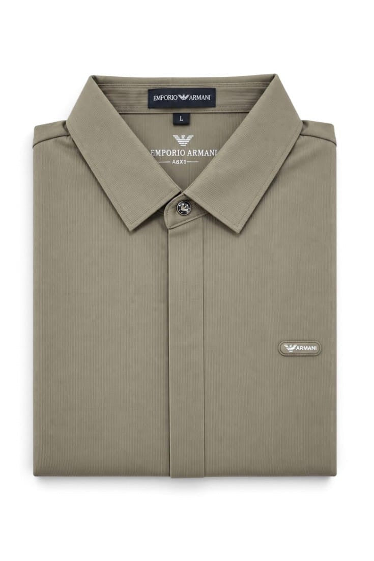 Premium Khaki Badge Shirt For Men