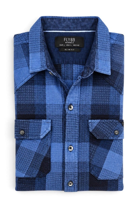 Premium Men Cobalt Frontier Checks Shirts