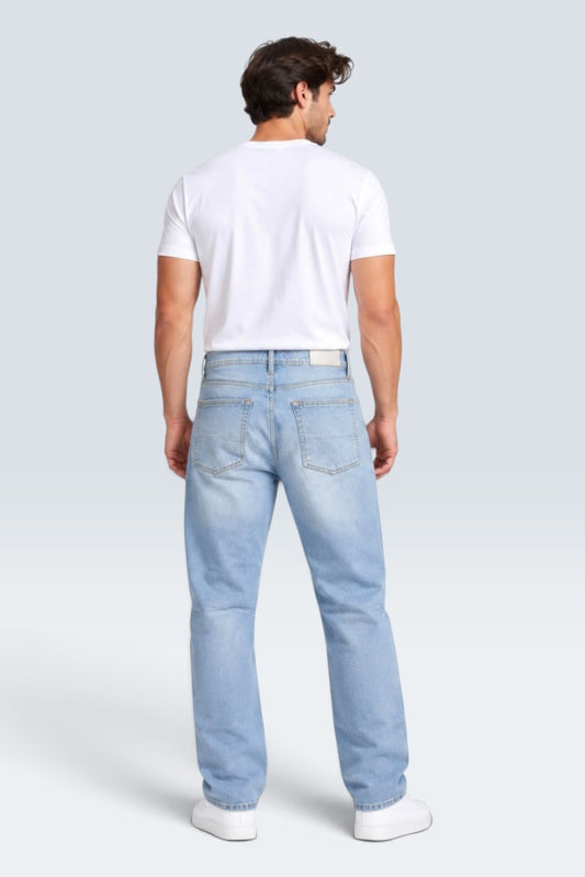 Premium Arctic Sky Relaxed Straight Jeans (Men)