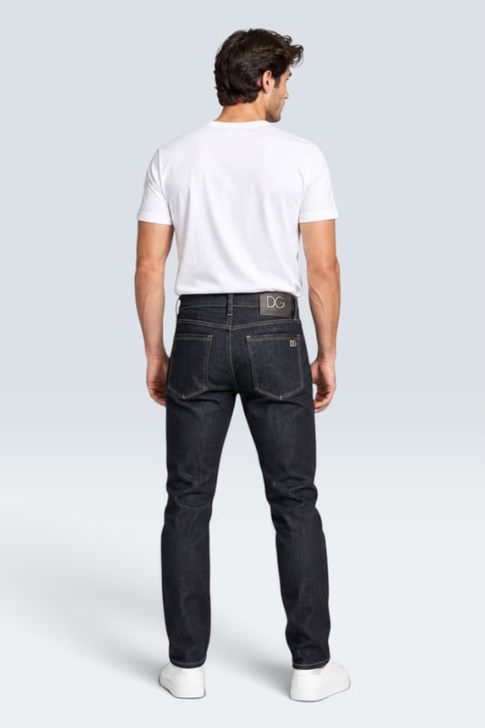 Premium Noir Raw-Essential Straight Jeans (Men)