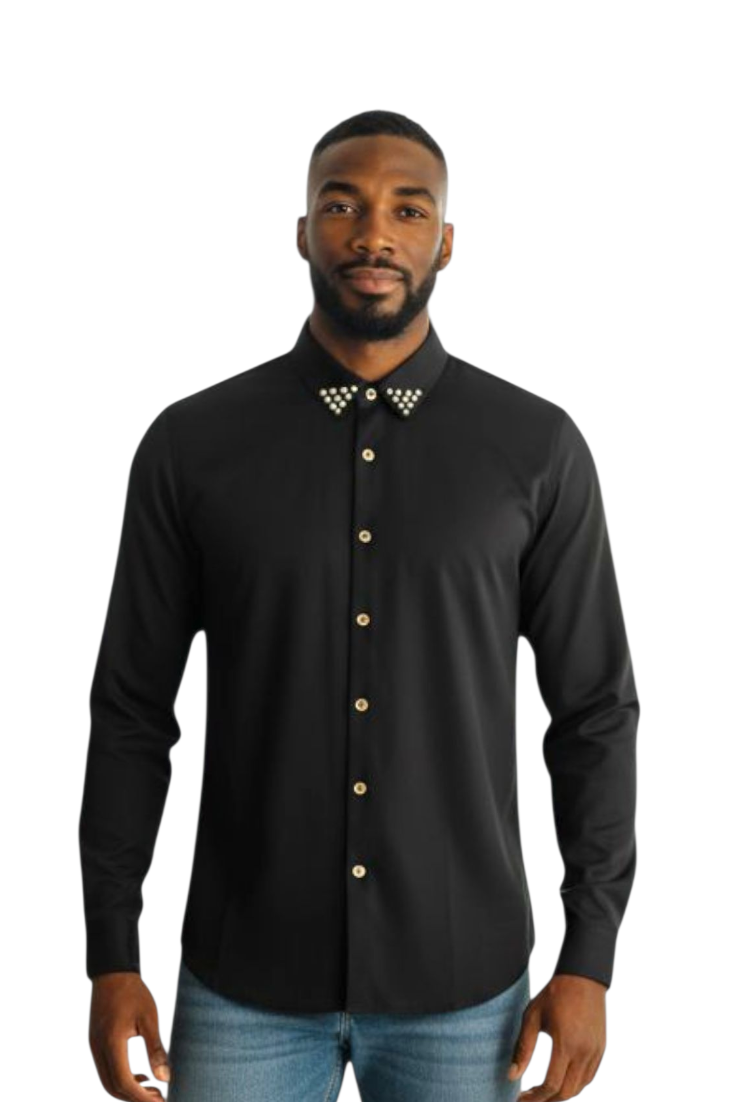 Stud Collar Stitchless Shirt