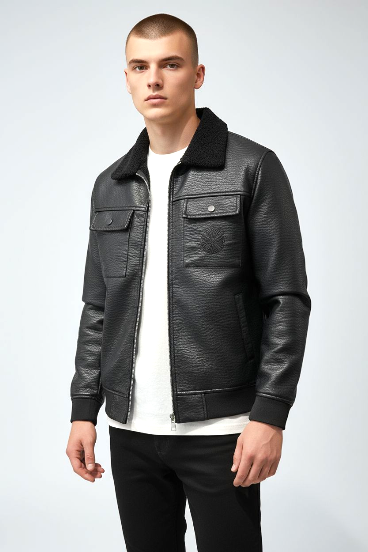 Premium Bomber Jacket Fur Collar