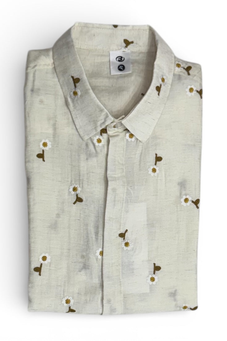Men Party Wear - Printed Embroidery Shirt