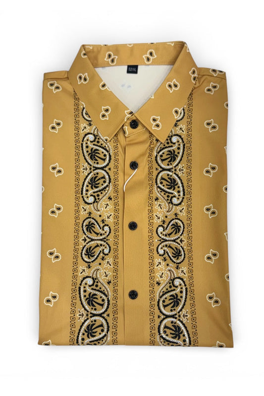 Men Party Wear - Printed Studded Shirt