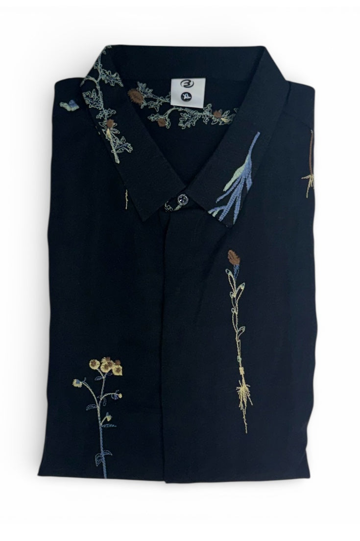 Men Party Wear - Printed Embroidery Shirt