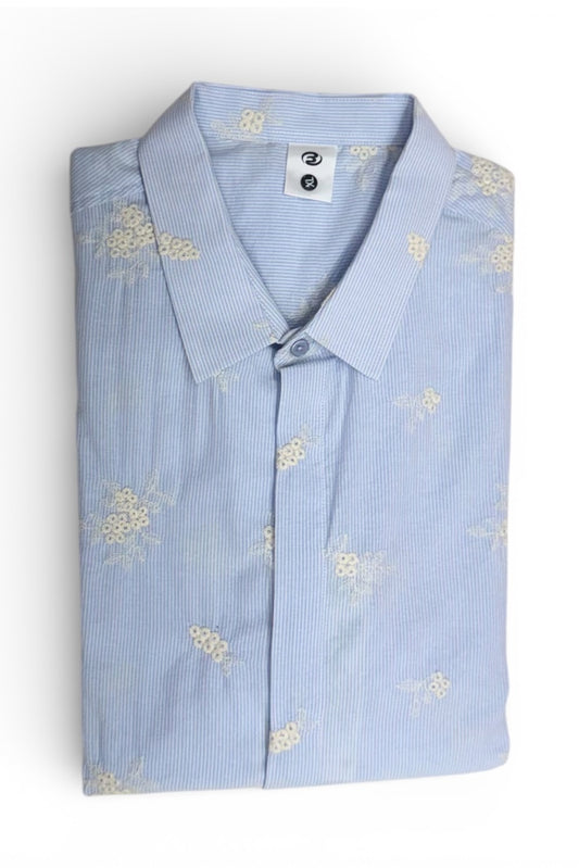 Men Party Wear - Printed Embroidery Shirt