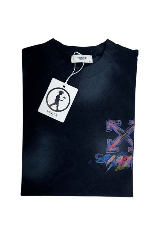 Luxury Round Neck Printed Tshirt With Drop Shoulder