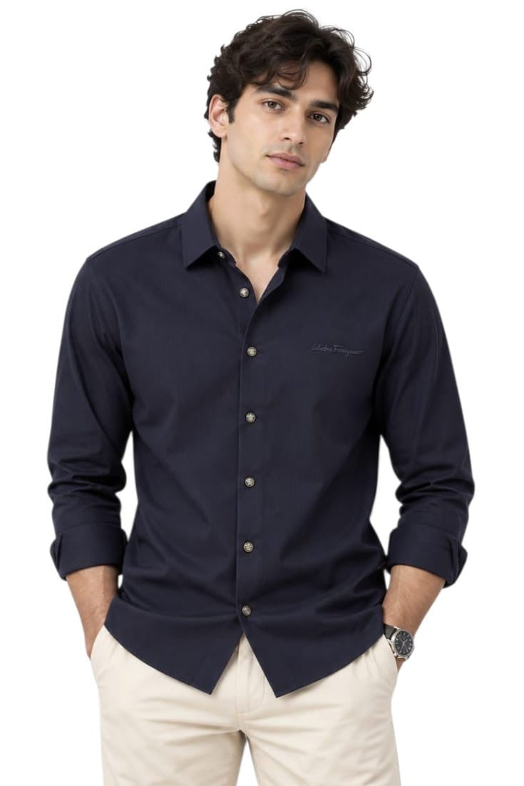 Premium Nocturne Navy Signature Shirt For Men