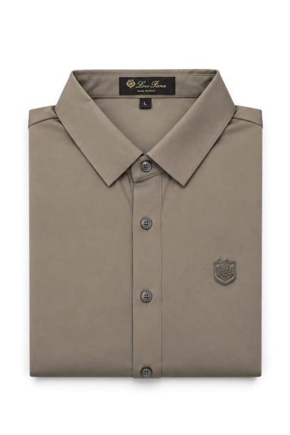 Premium Taupe Crest Executive Shirt For Men