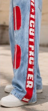 Women Streetwear Clothing - Wide Leg Stripped Bottomwear