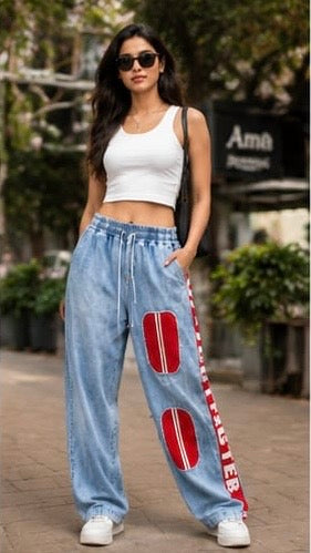 Women Streetwear Clothing - Wide Leg Stripped Bottomwear