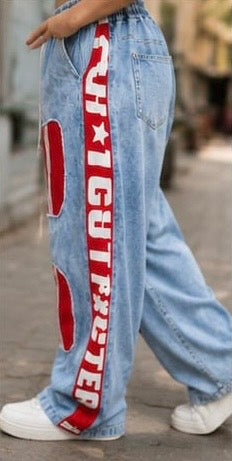 Women Streetwear Clothing - Wide Leg Stripped Bottomwear