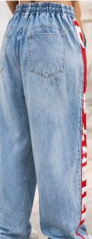 Women Streetwear Clothing - Wide Leg Stripped Bottomwear