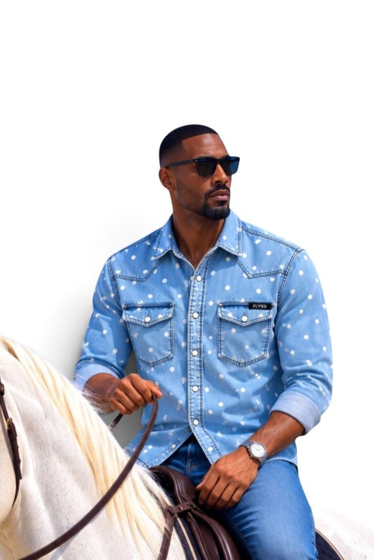Premium Men Riviera Dot Denim Shirts