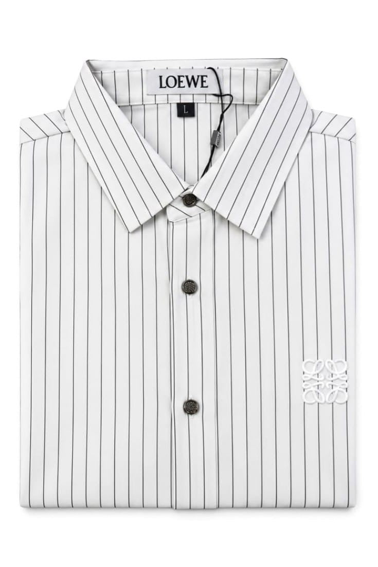Premium Lvory Pinstripe Anagram Shirt For Men