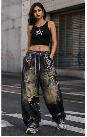 Streetwear Clothing - Wide Leg Baggy Bottomwear