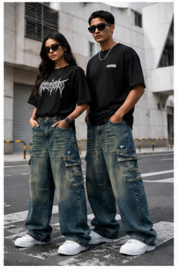 Streetwear Clothing - Wide Leg Baggy Bottomwear