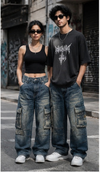 Streetwear Clothing - Wide Leg Baggy Bottomwear