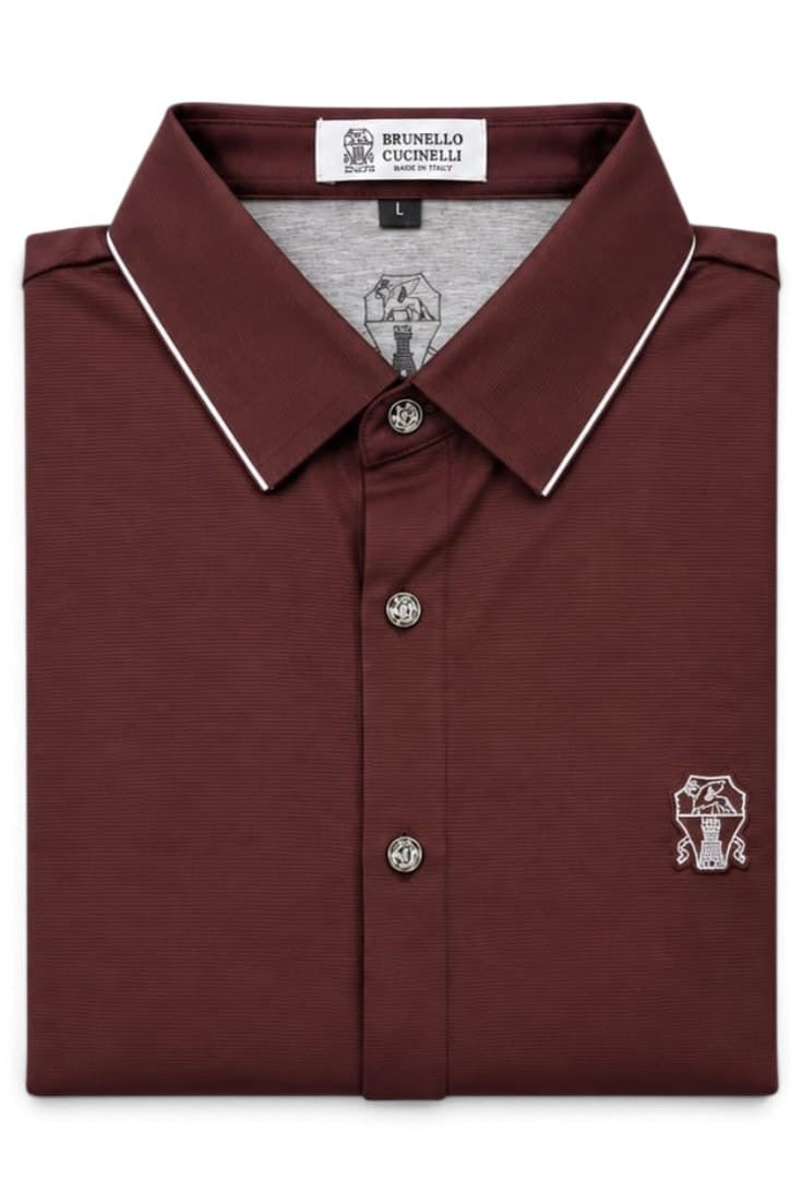 Premium Bordeaux Silver Crest Shirt For Men