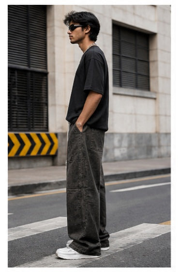 Streetwear Clothing - Wide Leg Baggy Elastic Shaded Bottomwear