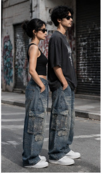 Streetwear Clothing - Wide Leg Baggy Bottomwear