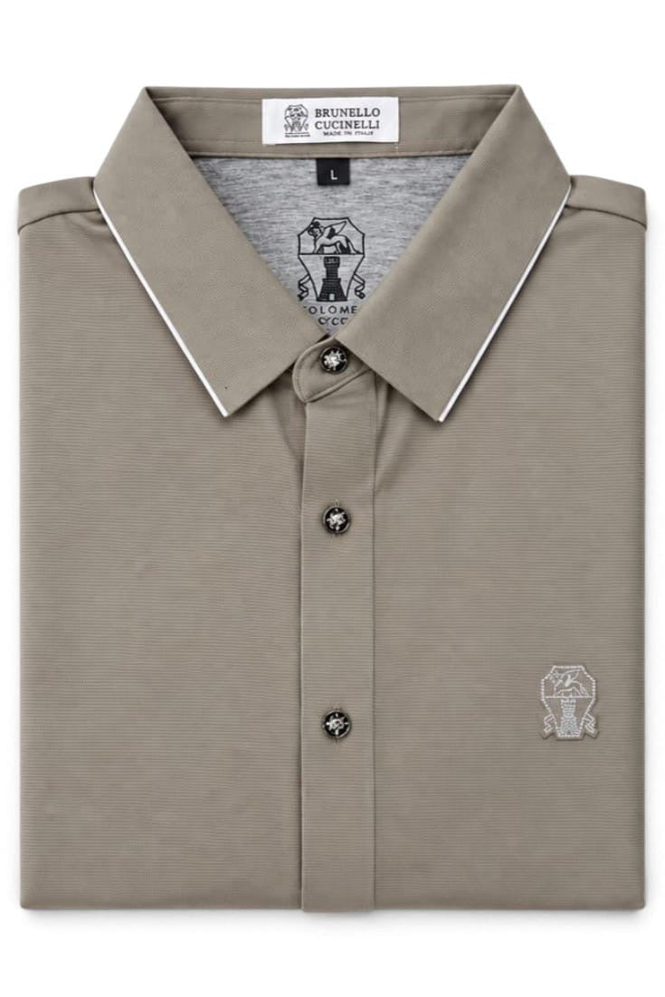 Premium Silverline Taupe Crest Shirt For Men