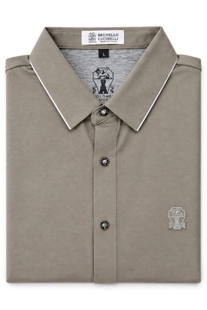 Premium Silverline Taupe Crest Shirt For Men