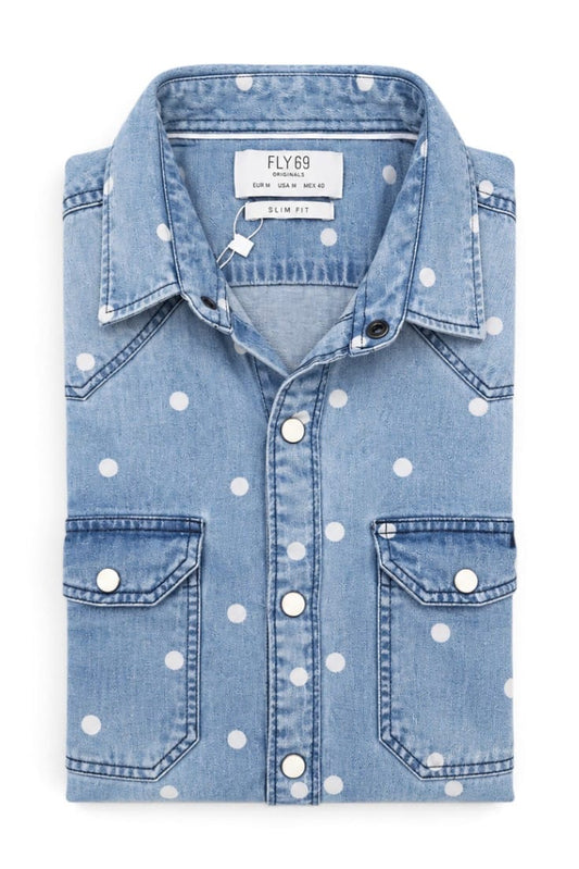 Premium Men Riviera Dot Denim Shirts