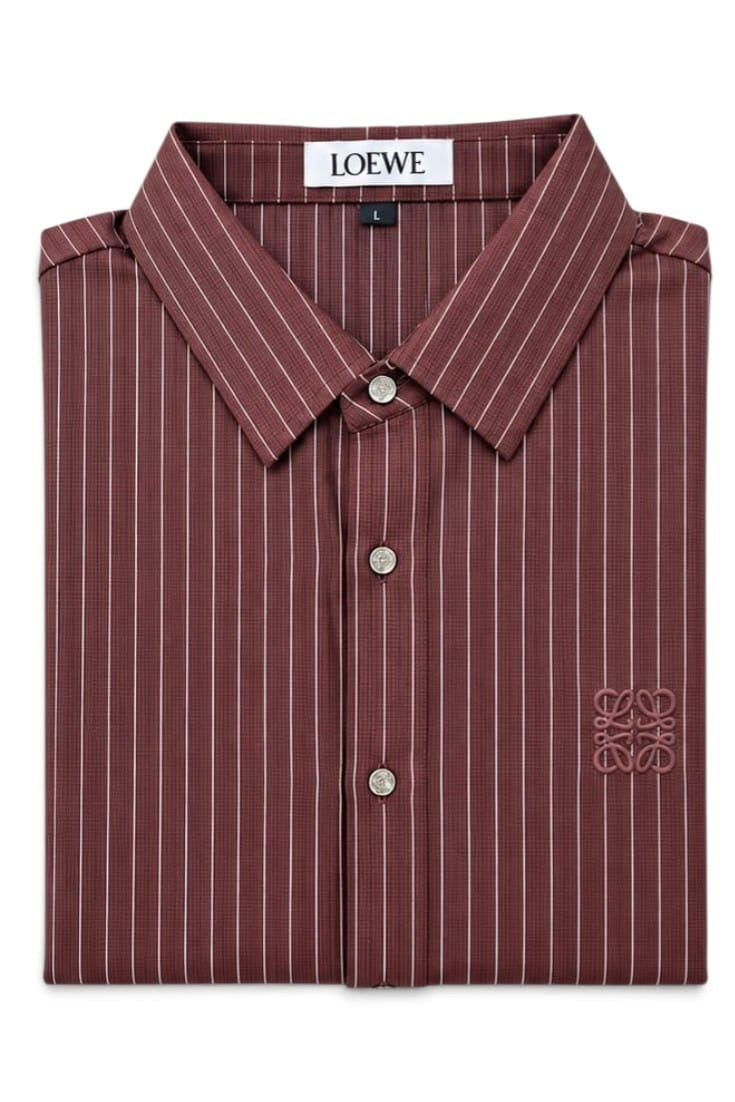 Premium Bordeaux Pinstripe Signature Shirt For Men