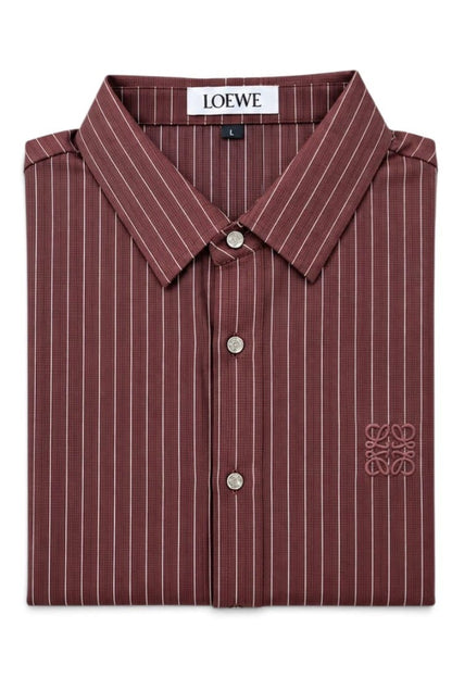 Premium Bordeaux Pinstripe Signature Shirt For Men