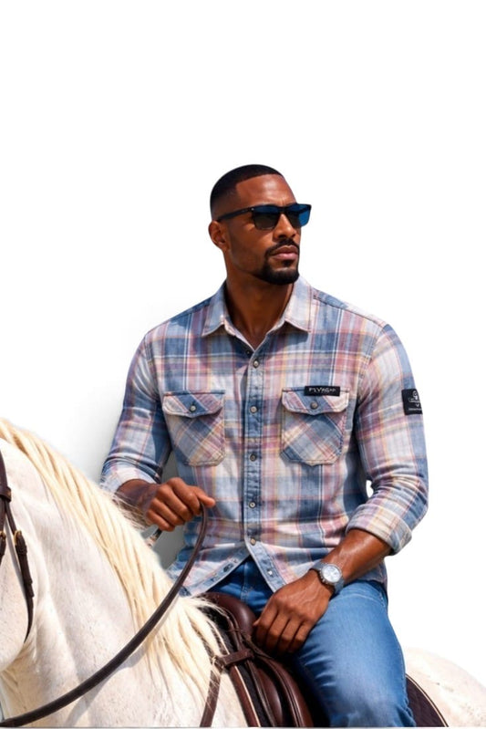 Premium Men Sunset Drift Check Shirts