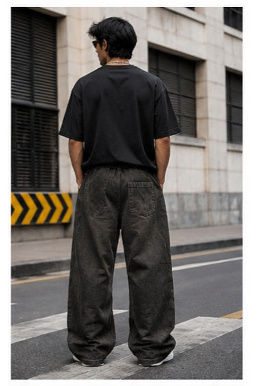 Streetwear Clothing - Wide Leg Baggy Elastic Shaded Bottomwear