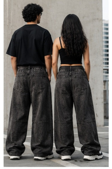 Streetwear Clothing - Wide Leg Baggy Elastic Shaded Bottomwear