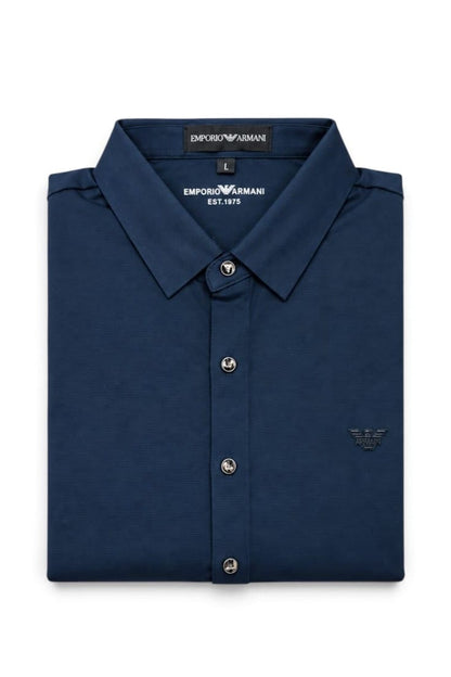 Premium Midnight Navy Emblem Shirt For Men