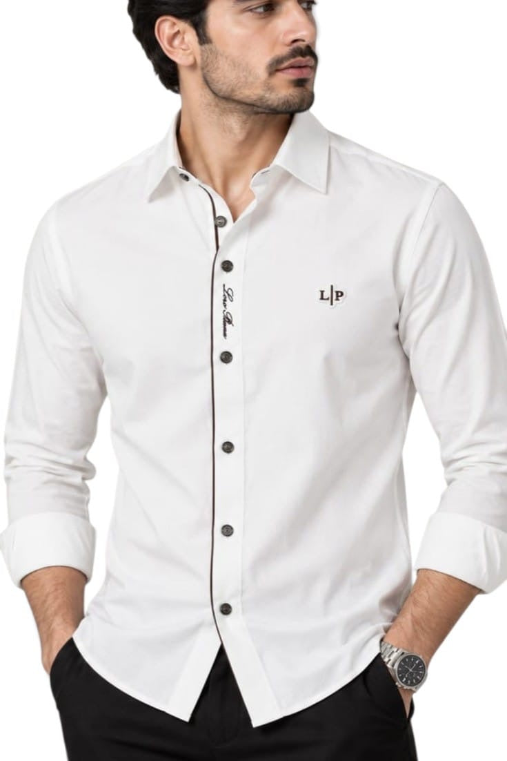 Premium Ivory Line Signature Shirt For Men