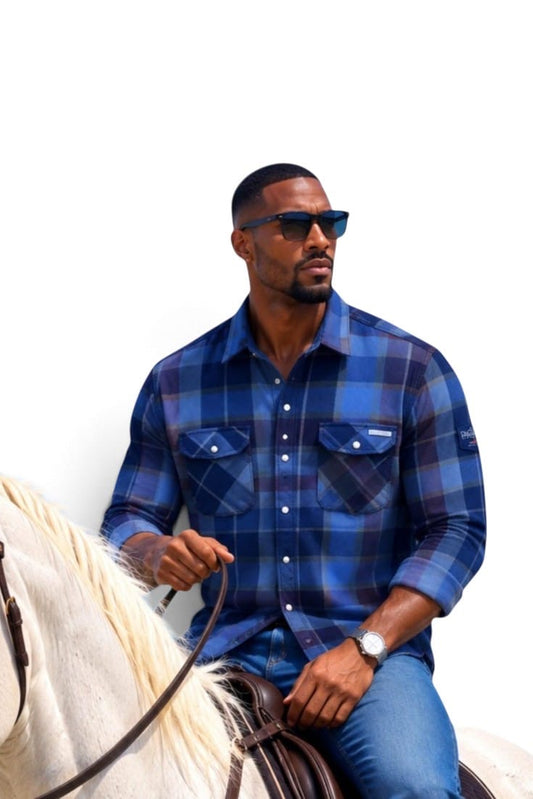 Premium Men Cobalt Frontier Checks Shirts
