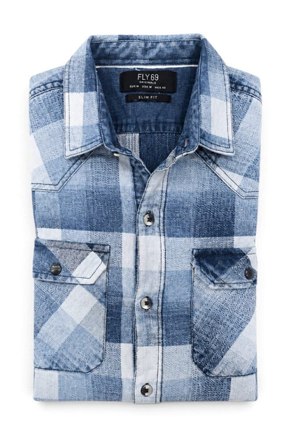 Premium Men Glacier Fade Check Shirts