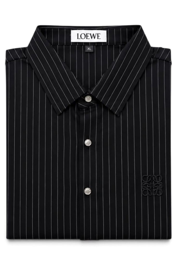 Premium Midnight Pinstripe Anagram Shirt For Men