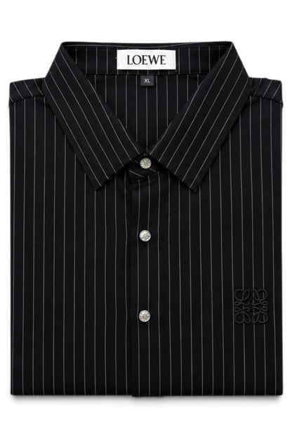 Premium Midnight Pinstripe Anagram Shirt For Men