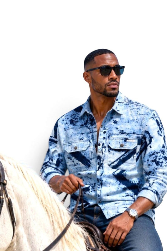Premium Men Arctic Graffiti Denim Shirts