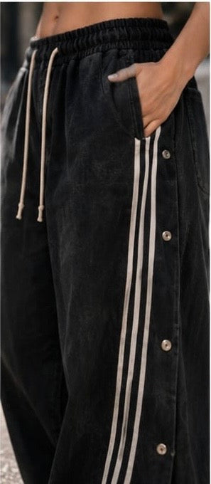 Women Streetwear Clothing - Wide Leg Stripped Bottomwear