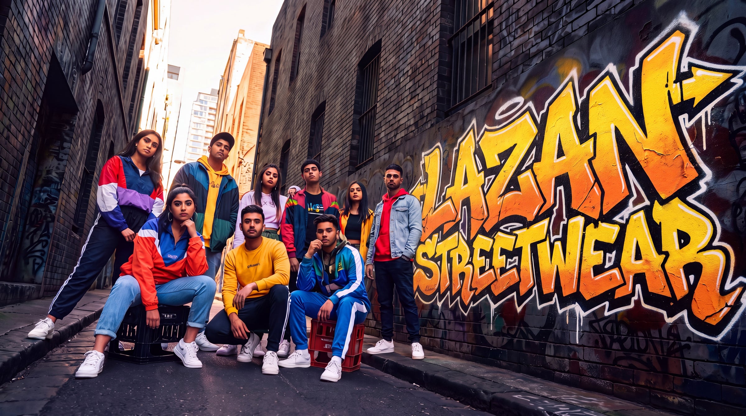 Lazan Streetwear graffiti wall
