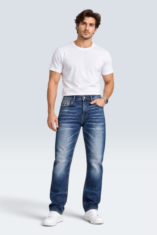 Premium Indigo Drift Vintage Straight Jeans (Men)