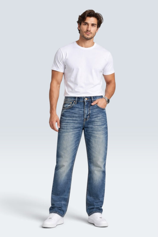 Premium Blue Horizon Whisker Straight Jeans (Men)