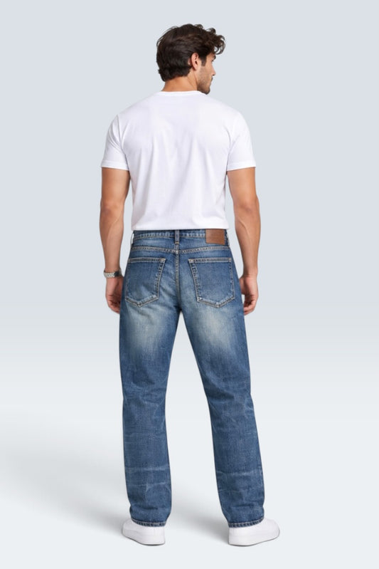 Premium Blue Horizon Whisker Straight Jeans (Men)