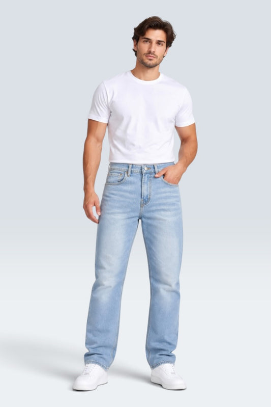 Premium Arctic Sky Relaxed Straight Jeans (Men)